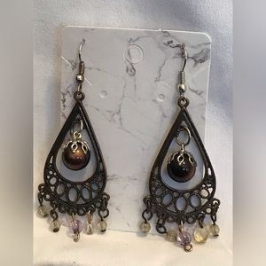 3/$20 Beautiful Handmade Earrings! Brown Dangly with Beads